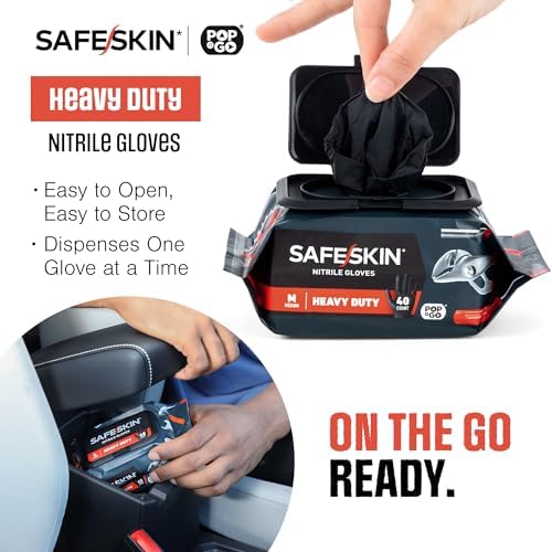SAFESKIN Heavy Duty Nitrile Disposable Latex Free Gloves - Image 3