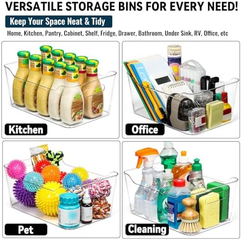 12 PACK Multi-Use Clear Plastic Storage Bins - Image 6