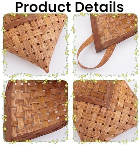 CRASPIRE Vintage Woven Wall Hanging Storage Basket Bamboo Dried Flower Wall Pot - Image 5