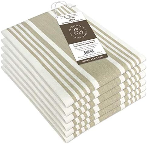 HONEST WEAVE GOTS Certified Organic Cotton Kitchen Hand and Dish Towel Sets - Image 3