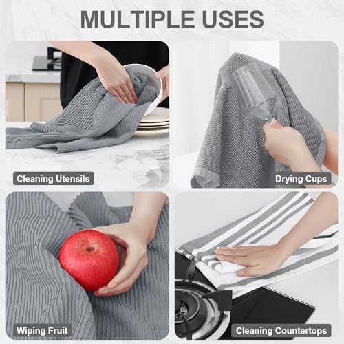 Homaxy Cotton 380 GSM Premium Kitchen Towels, 6 Pack - Image 4