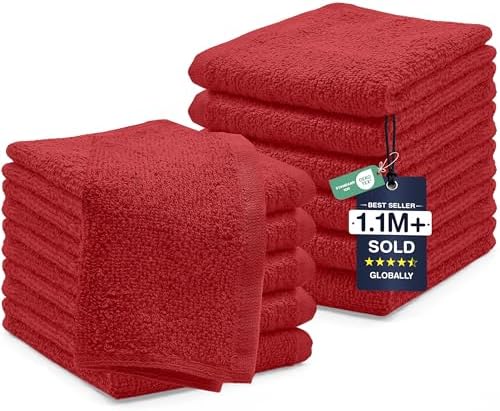 DAN RIVER 12 Pack Cotton Wash Cloths Set by DanRiver
