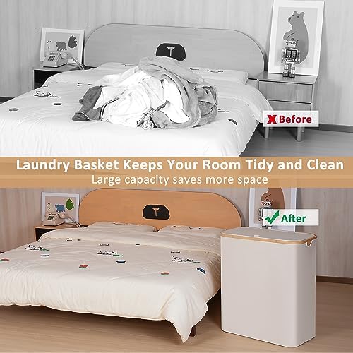 IEGrow Laundry Hamper with Lid, 150L Laundry Basket with 2 Mesh Bags - Image 6