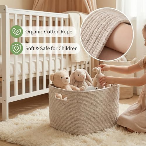 JMvicyroam 96L Large Woven Cotton Rope Blanket Basket - Image 4