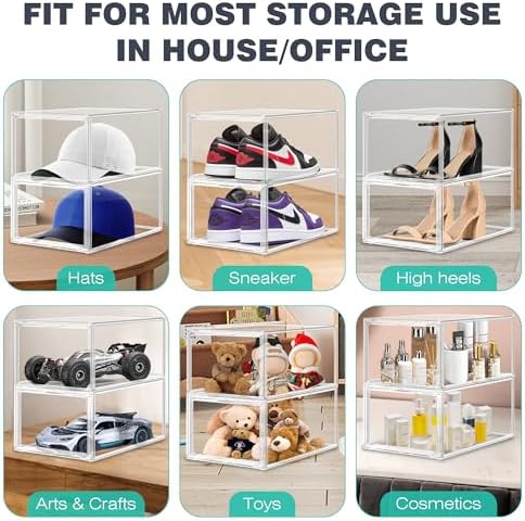 12 Pack Drop-Front Clear Shoe Boxes - Image 5