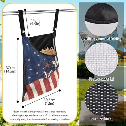 American Flag Clothespin Bag Butterfly Clothespin Bag - Image 6