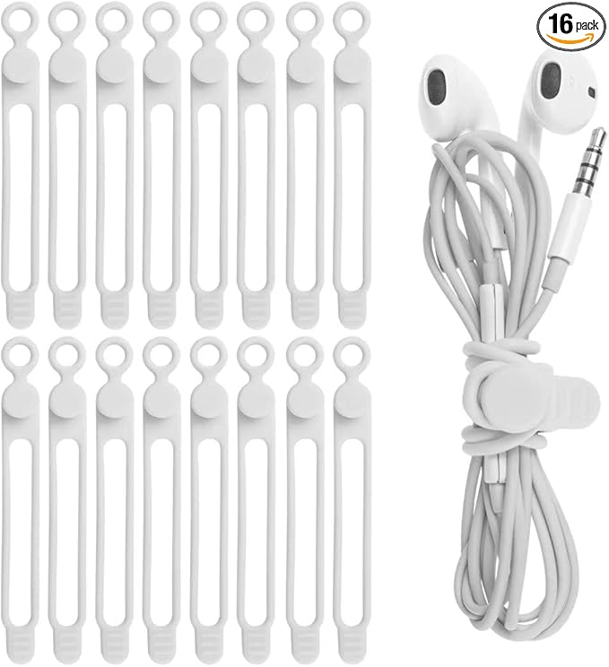 Silicone Cable Ties, Cord Organizer Cable Management | Reusable Cord Ties by ELECTRONICSORGANIZATION