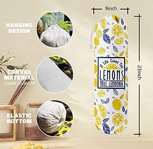 If Life Gives You Lemons Make Lemonade, Kitchen Grocery Bags Holder Container - Image 3