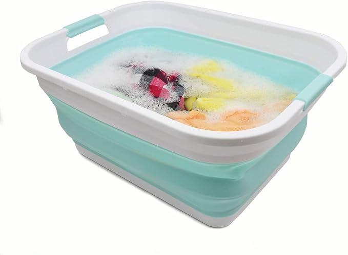 SAMMART 41L Collapsible Plastic Laundry Basket-Foldable Pop Up Storage - Image 5