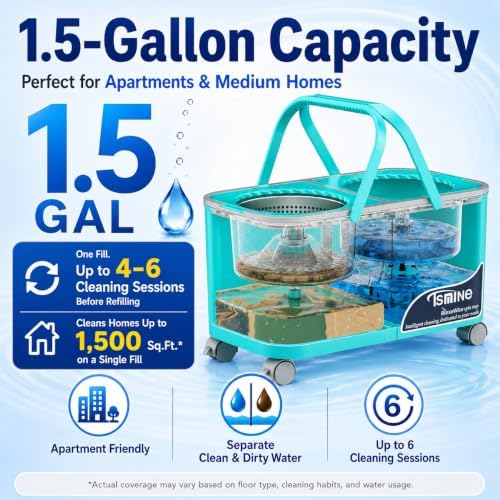 RinseWise Easy-Use Gen 2 Mop Bucket, Clean/Dirty Water Separation, 1 Heads - Image 5