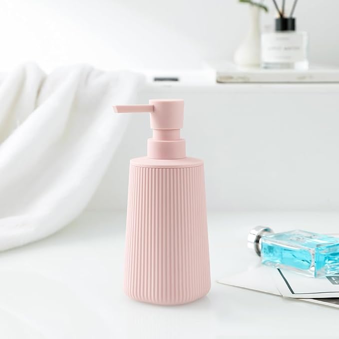 YAUKPH Small Soap Dispenser for Bathroom and Kitchen Matte Pink for Girls | - Image 4