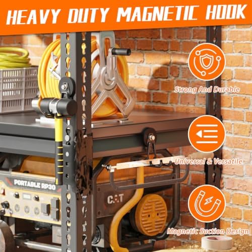 Heavy Duty Magnetic Garage Hooks, 4 Pack Strong Large Magnet Hook - Image 3