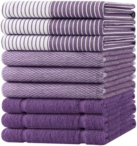 Homaxy 9 Pack Cotton Terry Premium Kitchen Towels, 18 x 28 in by Homaxy