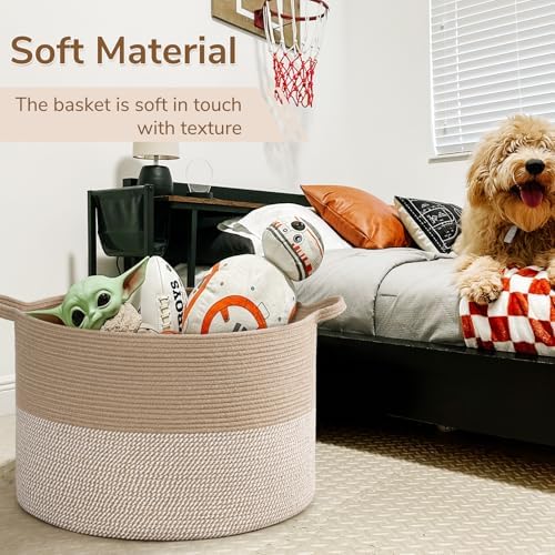 INDRESSME 115L Extra Large Woven Wicker Blanket Basket Living Room - Image 6