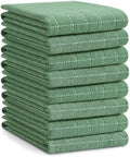 Homaxy 100% Cotton Terry Kitchen Towels, Large 8 Pack, Grass Green by Homaxy