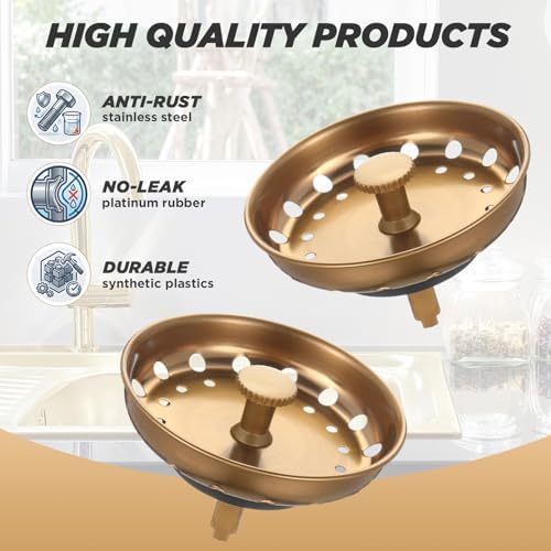 Retisee 2 Pcs Kitchen Sink Stopper Strainer Stainless Steel Drain Strainers - Image 3