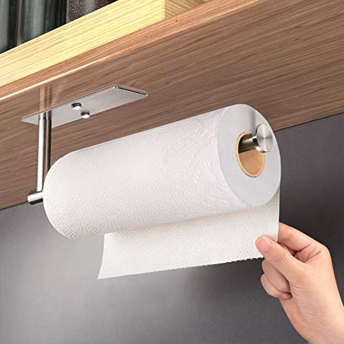 VAEHOLD Self Adhesive Paper Towel Holder Under Cabinet Mount, Wall Mounted - Image 2