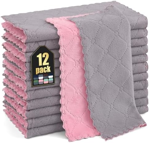 Homaxy 12 Pack Super Soft Dish Cloths by Homaxy