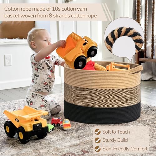 INDRESSME XXXLarge Woven Rope Blanket Basket Living Room - Image 4