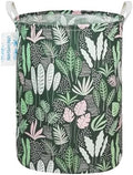 Round Laundry Basket Collapsible Storage Hamper Organizer Full Leaf by LANGYASHAN