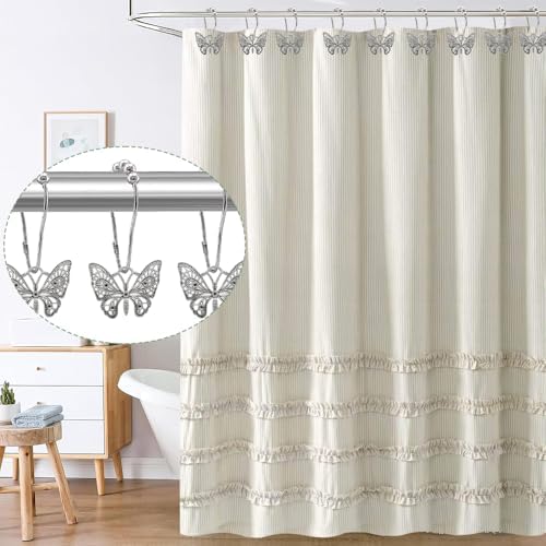 Decorative Shower Curtain Hooks, Rustproof Shower Curtain Hanger Clips - Image 2