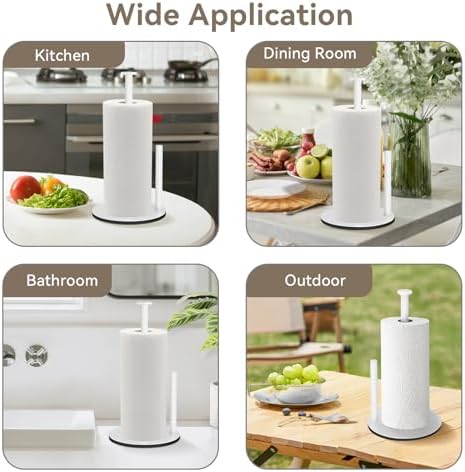 White Paper Towel Holder, Stainless Steel, - Image 5