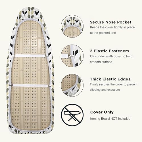 UniSimp Ironing Board Cover and Pad 18"x49" Extra Thick Natural Cotton - Image 3