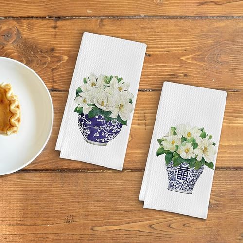 Chinoiserie Vase Kitchen Tea Towel Set of 2 - Image 3