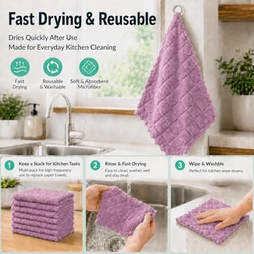 kimteny 12 Pack Dish Cloths for Washing Dishes - Image 5