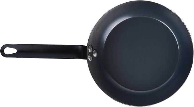 Restaurantware-Met Lux 9 Inch Fry Pans, 6 Lightweight Frying Pans - Induction-Ready, Triple-Riveted, Black Carbon Steel Cooking Skillets, Durable, For Searing, Sauteing, And Browning Food