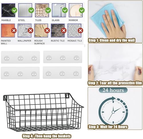 Sonyabecca 4 Pack Hanging Wall Basket - Image 3