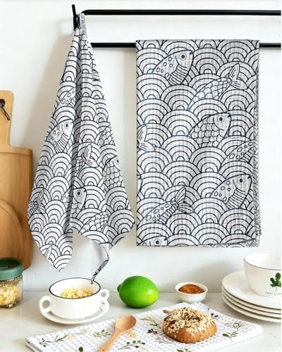 Miss Adola 370GSM Cotton Waffle Kitchen Towels - Image 5