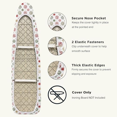 UniSimp Ironing Board Cover and Pad 15"x54" Extra Thick Natural Cotton - Image 4