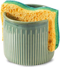 Ceramic Sponge Holder for Kitchen Sink, Scrub Sponge Dish Rack, Farmhouse by Seyatoo