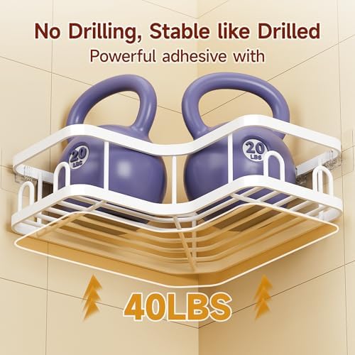 Veken Corner Shower Caddy 3-Pack, Advanced Rustproof Design&Stable Storage - Image 4