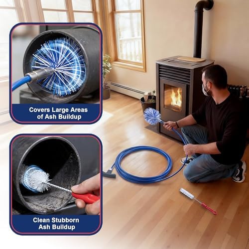 Pellet Stove Cleaning Brush Kit, 10FT Flexible Steel Rod - Image 6