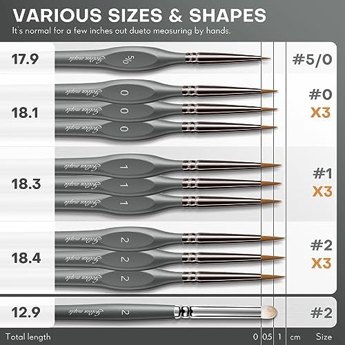 Golden Maple Miniature Paint Brushes Drybrush-10pcs Model Detail Paint Brush Set - Image 7