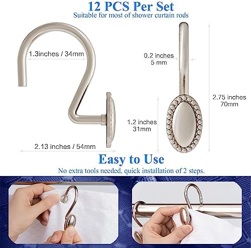 Brushed Nickel Shower Curtain Hooks - Image 6