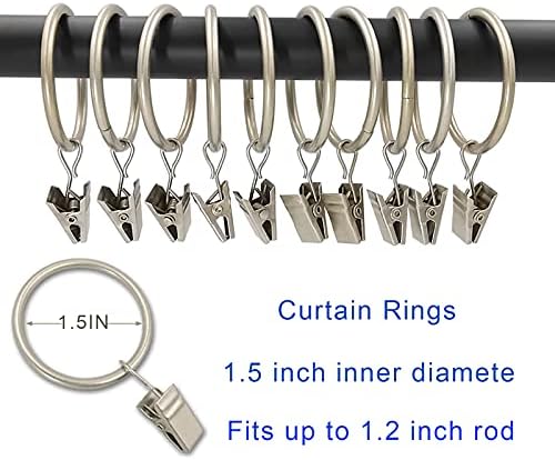 LLPJS 40 Pack Metal Curtain Rings - Image 5