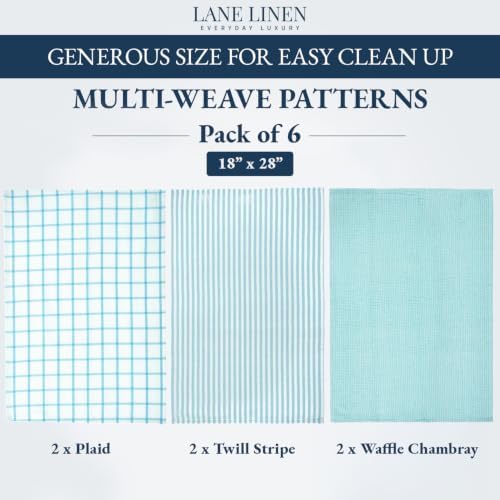 LANE LINEN Cotton Kitchen Towels and Dish Cloths Set, Quick-Drying Dish Towel - Image 2