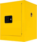 Safety Storage Cabinet, Single Door Leak-Proof Cabinet with Locks, Manual Close Welded Storage for Flammable Liquid Commercial Industrial and Home Use, Yellow