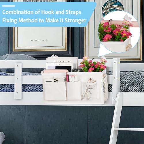 Lilithye Bedside Caddy, Bedside Storage Bag Hanging Organizer - Image 3