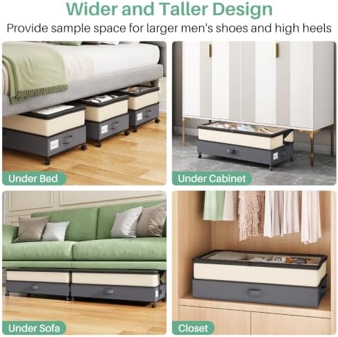 Kitstorack 4 Pack Height-adjustable Under Bed Storage - Image 6