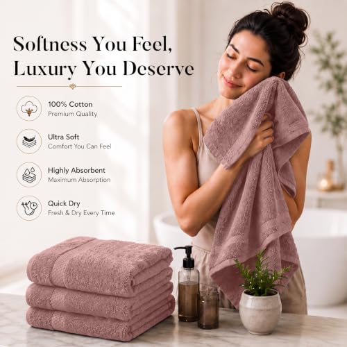 DAN RIVER 600 GSM Cotton Large Bath Towels Set of 4, 27 x 54 Inches - Image 6