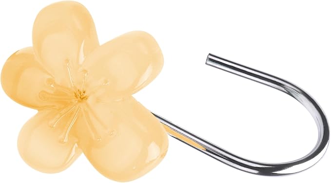 Cute Flower Shower Curtain Hooks, Glow in The Dark, Pretty Floral Themed - Image 2