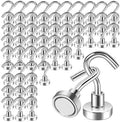 56 Pack Super Strong Magnetic Hooks, 25lbs Magnetic Hooks Heavy Duty by Keukenket