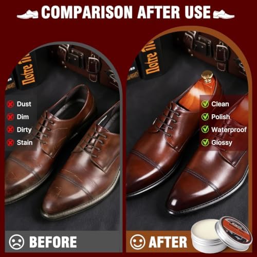 Shoe Polish Kit, Shoe Shine Kit 15-in-1 Leather Care Kit - Image 2