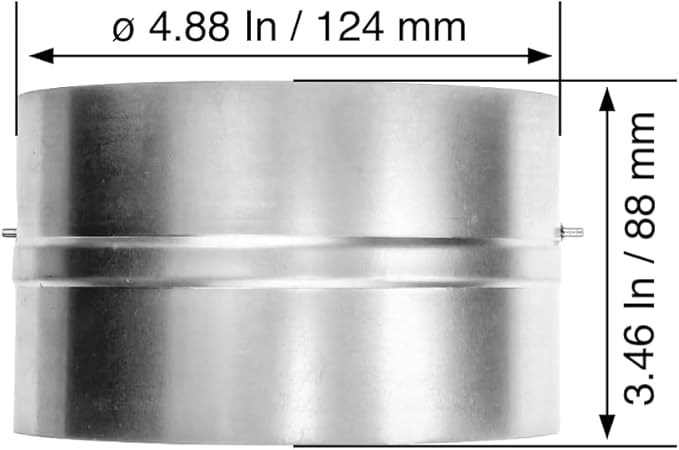 5" Inch Backdraft Damper for Straight or Flex Duct. Bathroom Exhaust Fan. Kitchen Hood Exhaust Fan and Different Dryer Fan Backflow Preventer. Steel Damper with Aluminum Valve Flaps