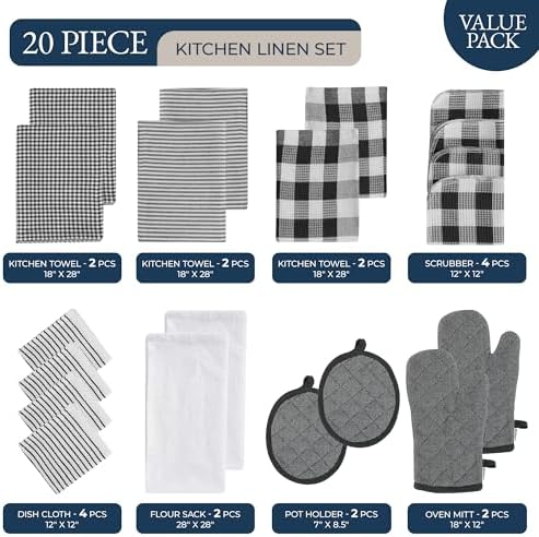 LANE LINEN Kitchen Towels Set 20 Pack - Image 2