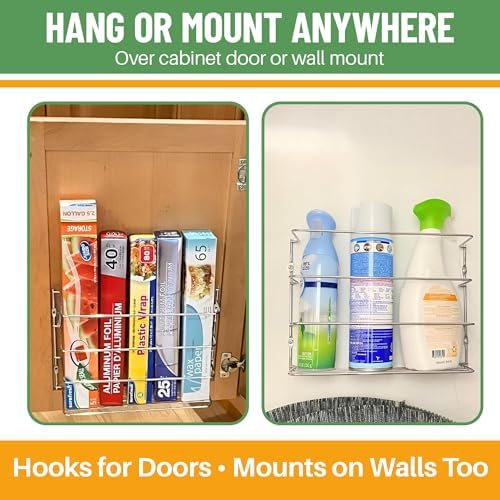 Evelots Kitchen Wrap & Food Bag Organizer Wall/Cabinet Mount - Image 3